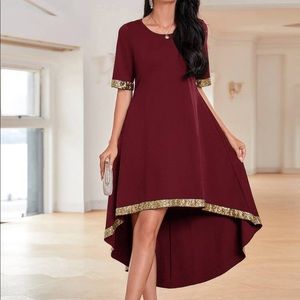 Contrast Sequin High Low Dress